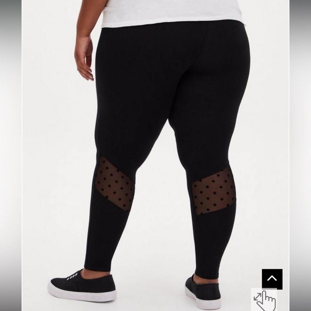 Torrid | Premium Mesh Dot Black Legging | 2X
